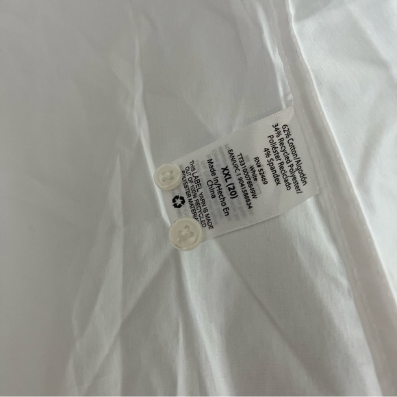 Time and Tru White Long Sleeve Button Down Office Dress Shirt XXL - Picture 6 of 6